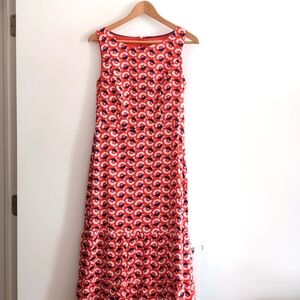 Boden Orange Red Print Maxi dress 6P